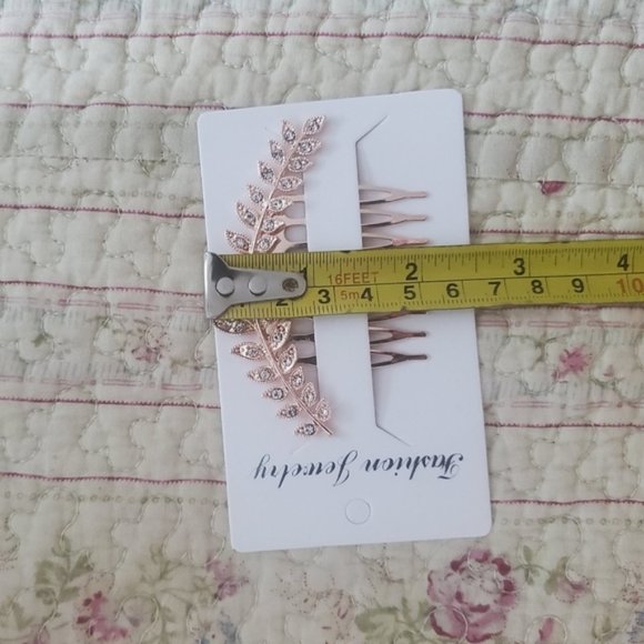 Bridal + formal Gold Crystal Wedding hair comb hair piece for updos- New​​ - Picture 8 of 11